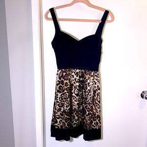 Bebe Black & Leopard tank dress